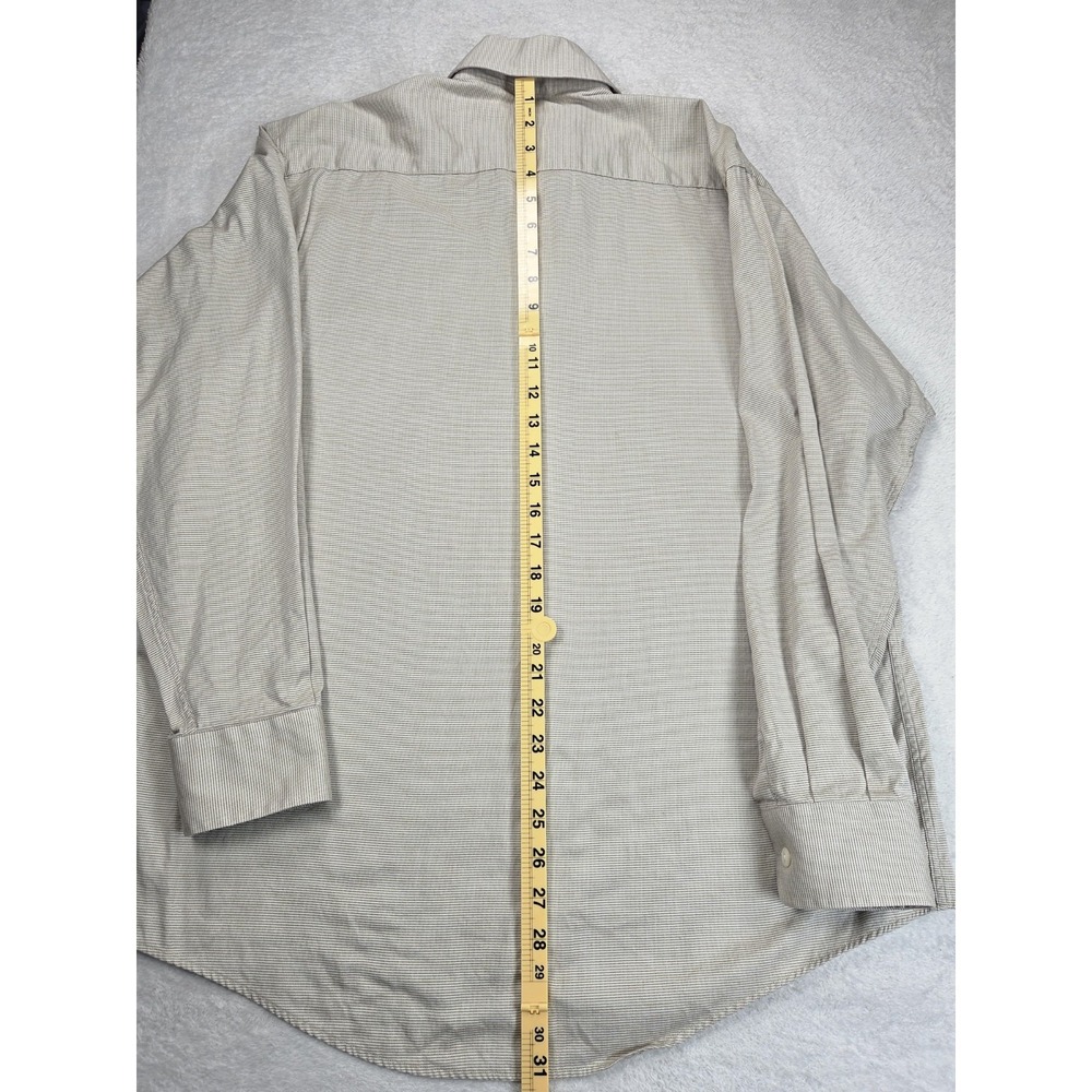 Valentino Uomo Men's long Sleeve 16 34-35 Striped Beige White Shirt Cotton - Picture 8 of 9